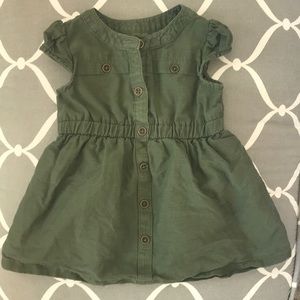 Olive button-up dress